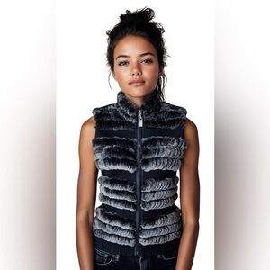 Knit/Rabbit Fur Vest